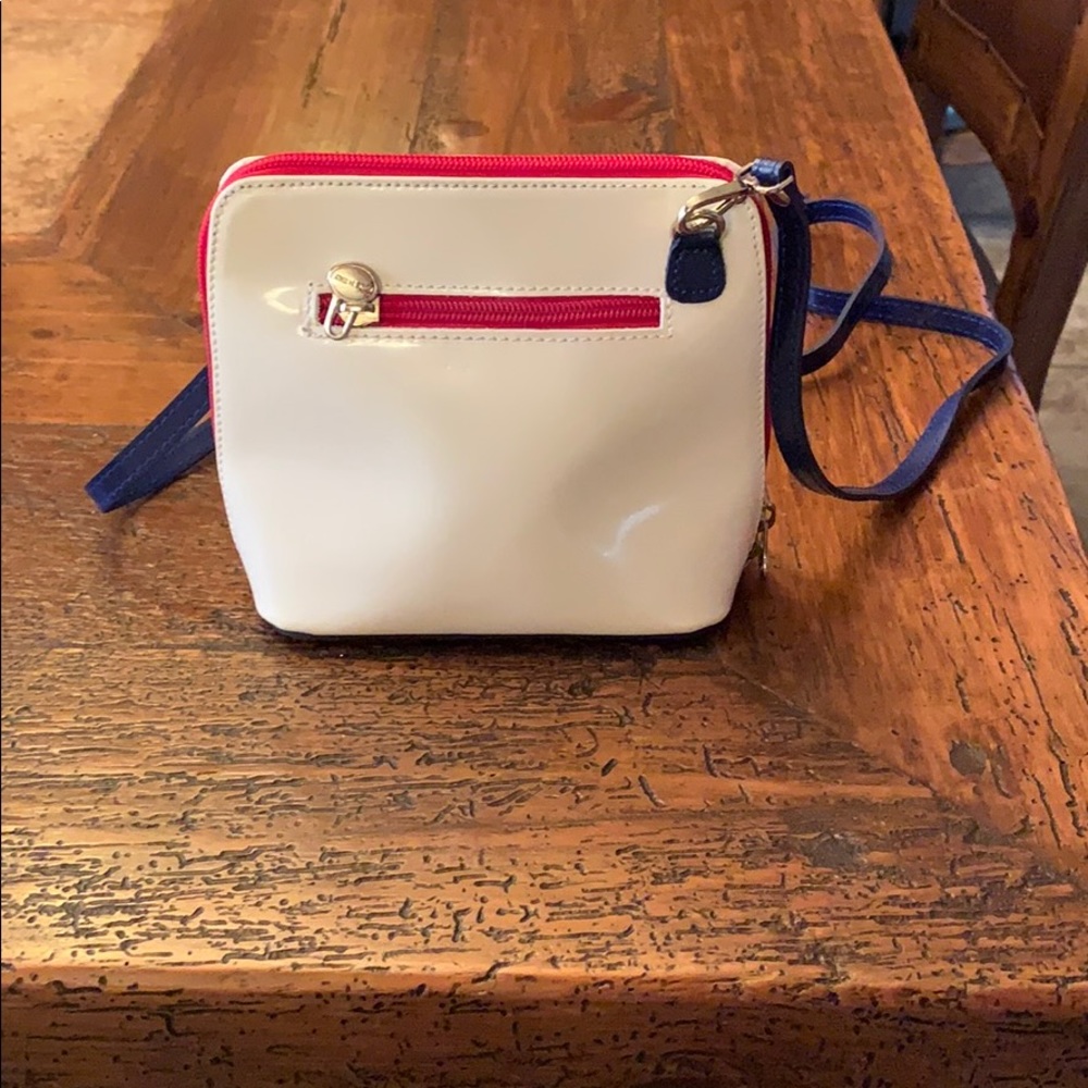 Red, White and Blue leather crossbody